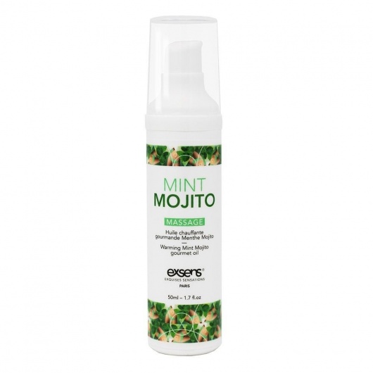 Разогревающее массажное масло с ароматом мохито Gourmet Mint Mojito - 50 мл. - Exsens - купить с доставкой в Нижневартовске