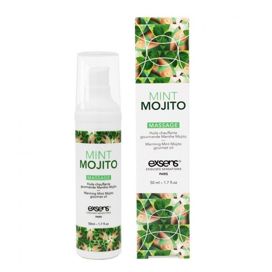 Разогревающее массажное масло с ароматом мохито Gourmet Mint Mojito - 50 мл. - Exsens - купить с доставкой в Нижневартовске