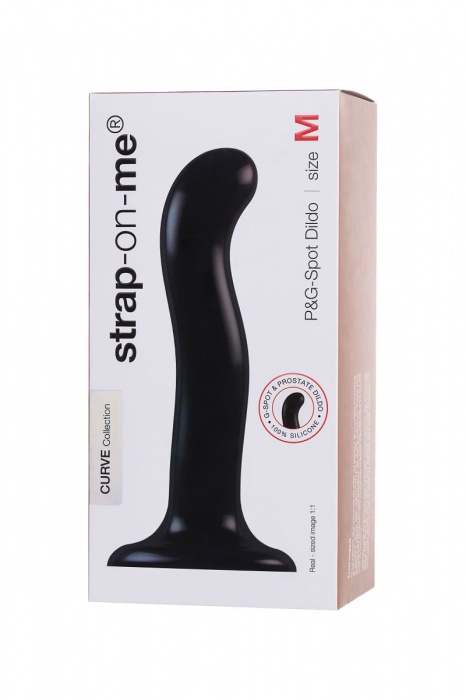 Черный стимулятор для пар P G-Spot Dildo Size L - 19 см. - Strap-on-me - в Нижневартовске купить с доставкой