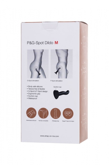 Черный стимулятор для пар P G-Spot Dildo Size L - 19 см. - Strap-on-me - в Нижневартовске купить с доставкой