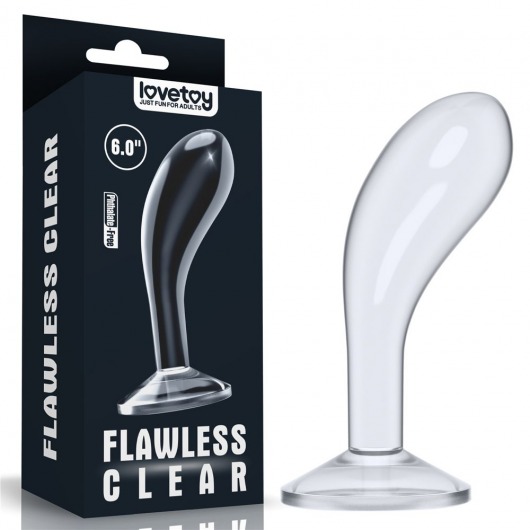 Прозрачный стимулятор простаты Flawless Clear Prostate Plug - 15 см. - Lovetoy - в Нижневартовске купить с доставкой