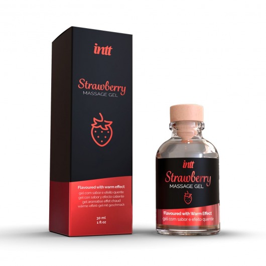 Массажный гель с ароматом клубники Strawberry - 30 мл. - INTT - купить с доставкой в Нижневартовске