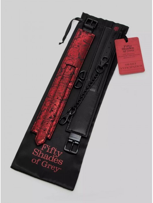 Красно-черные оковы Reversible Faux Leather Ankle Cuffs - Fifty Shades of Grey - купить с доставкой в Нижневартовске