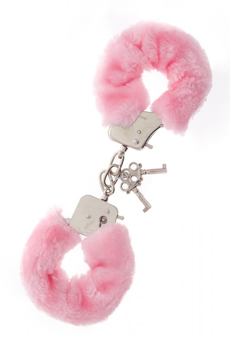 Металлические наручники с розовой меховой опушкой METAL HANDCUFF WITH PLUSH PINK - Dream Toys - купить с доставкой в Нижневартовске