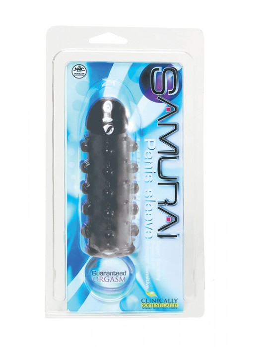 Дымчатая стимулирующая насадка с закрытой головкой SAMURAI PENIS SLEEVE BLACK - 14,5 см. - NMC - в Нижневартовске купить с доставкой