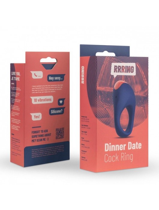 Синее эрекционное кольцо RRRING Dinner Date Cock Ring - FeelzToys - в Нижневартовске купить с доставкой