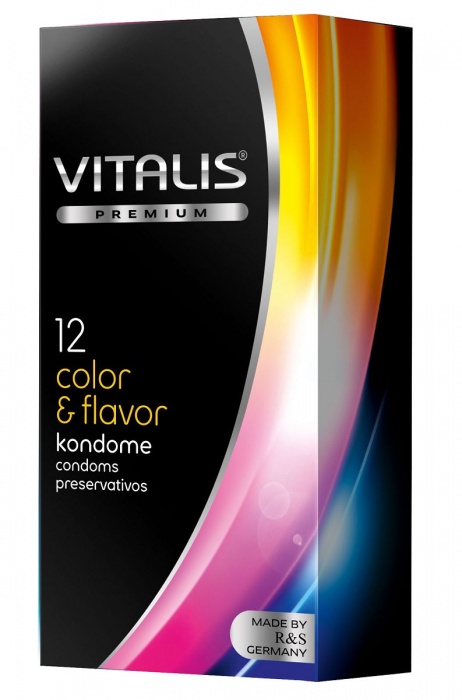 Цветные ароматизированные презервативы VITALIS PREMIUM color   flavor - 12 шт. - Vitalis - купить с доставкой в Нижневартовске