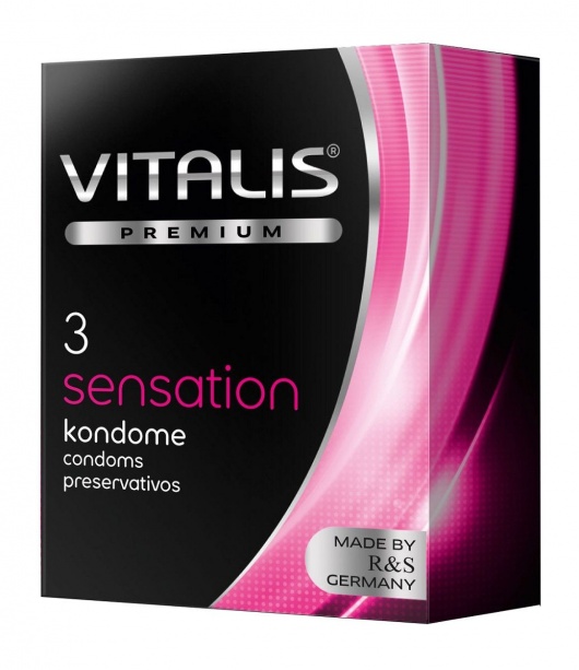Презервативы с пупырышками и кольцами VITALIS PREMIUM sensation - 3 шт. - Vitalis - купить с доставкой в Нижневартовске