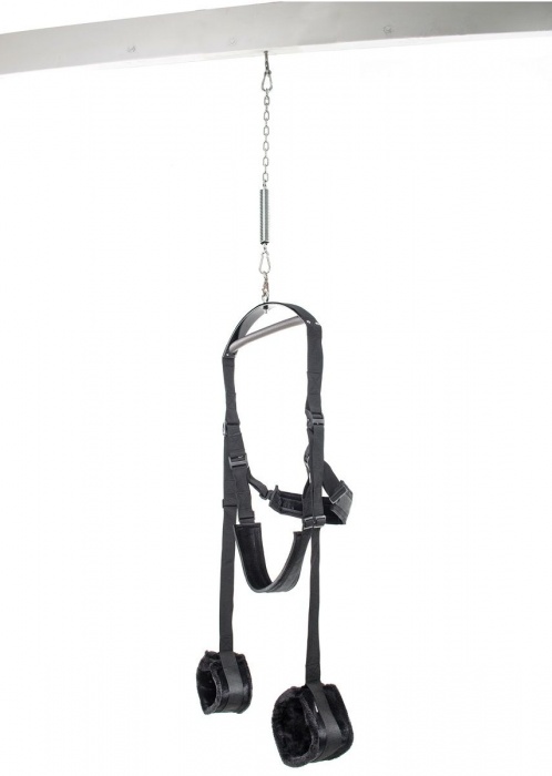 Чёрные секс-качели Spinning Fantasy Swing - Pipedream - купить с доставкой в Нижневартовске