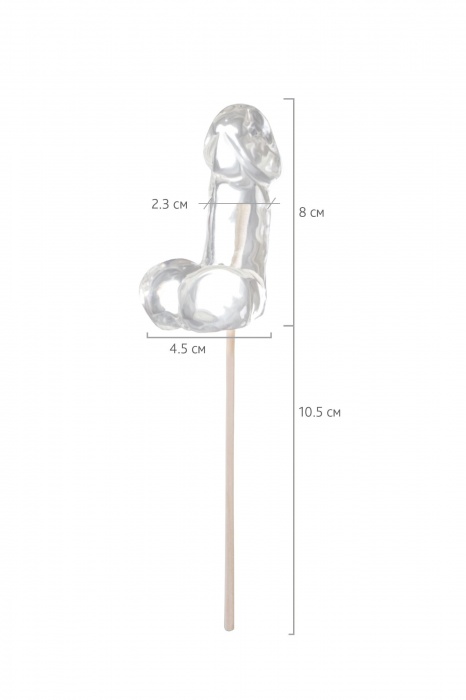 Прозрачный леденец в форме фаллоса со вкусом пина колады - Sosuчki - купить с доставкой в Нижневартовске