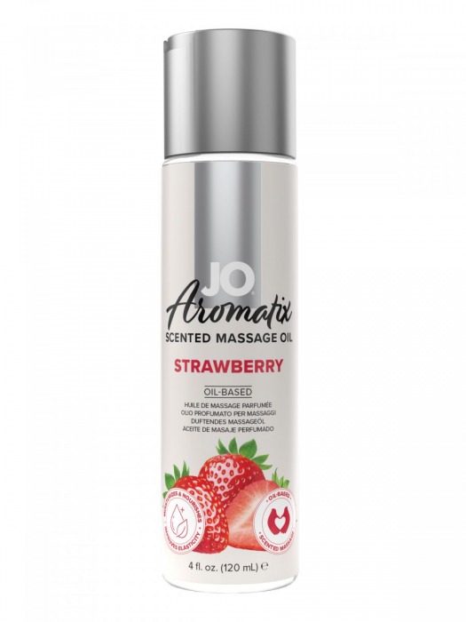 Массажное масло JO Aromatix Massage Oil Strawberry с ароматом клубники - 120 мл. - System JO - купить с доставкой в Нижневартовске