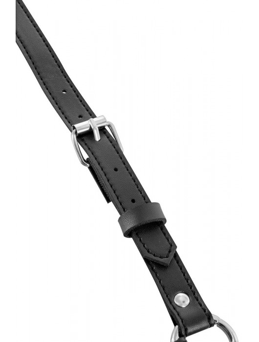 Черная упряжь на тело с шипами на ошейнике - Fetish Tentation - купить с доставкой в Нижневартовске