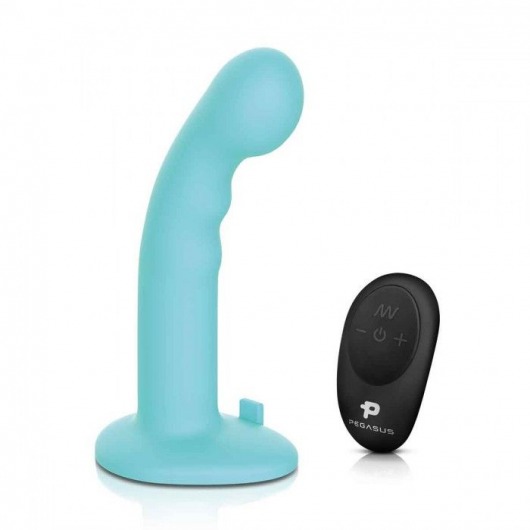 Голубая изогнутая насадка 6in Remote Control Ripple P-Spot G-Spot на черных трусиках - 16 см. - Pegasus - купить с доставкой в Нижневартовске