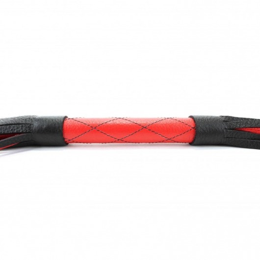 Красно-черная кожаная плётка - 51 см. - БДСМ Арсенал - купить с доставкой в Нижневартовске