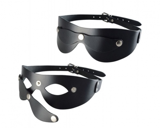 Черная кожаная маска  Новичок - Sitabella - купить с доставкой в Нижневартовске