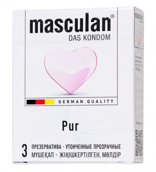 Супертонкие презервативы Masculan Pur - 3 шт. - Masculan - купить с доставкой в Нижневартовске