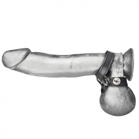 Разделитель мошонки из искусственной кожи на клепках 8 STYLE BALL DIVIDER - BlueLine - купить с доставкой в Нижневартовске