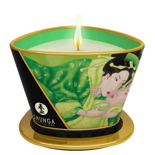 Массажная свеча Exotic Green Tea с ароматом зелёного чая - 170 мл. - Shunga - купить с доставкой в Нижневартовске