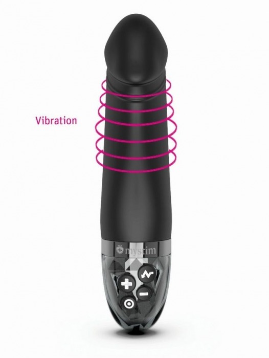 Черный вибратор с электростимуляцией Real Deal Neal - 16,5 см. - MyStim - купить с доставкой в Нижневартовске