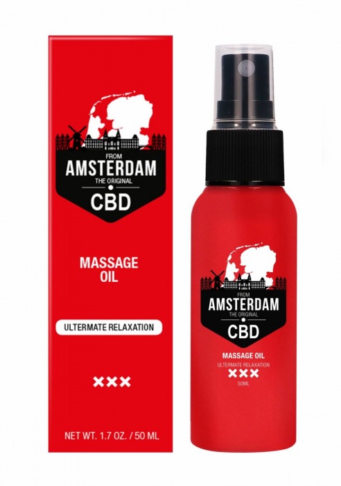 Стимулирующее массажное масло CBD from Amsterdam Massage Oil - 50 мл. - Shots Media BV - купить с доставкой в Нижневартовске