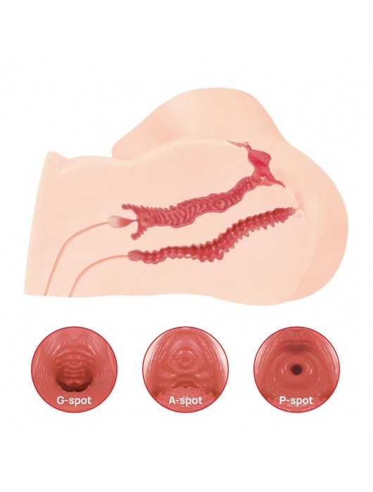 Телесный мастурбатор-полуторс Maria Onehole Real Vagina с двойным слоем материала - KOKOS - в Нижневартовске купить с доставкой