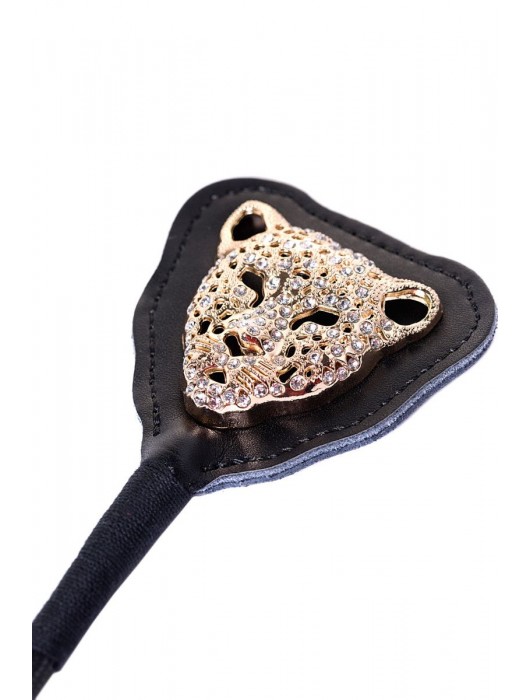 Чёрный стек с фигуркой леопарда на наконечнике - 21 см. - ToyFa - купить с доставкой в Нижневартовске