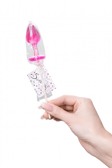 Розовый леденец  в форме анальной втулки со вкусом айриш крим - 29 гр. - Sosuчki - купить с доставкой в Нижневартовске