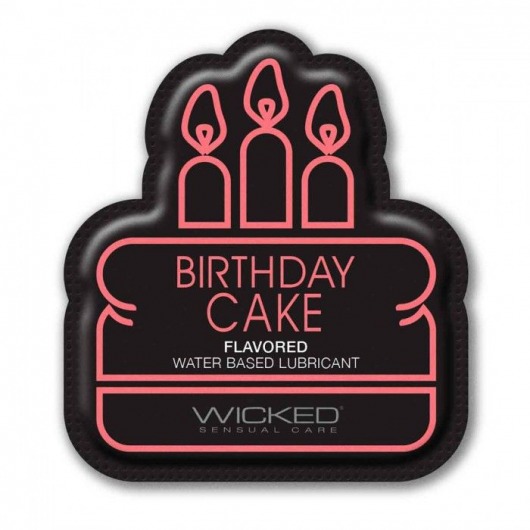 Лубрикант на водной основе со вкусом торта с кремом Wicked Aqua Birthday cake - 3 мл. - Wicked - купить с доставкой в Нижневартовске