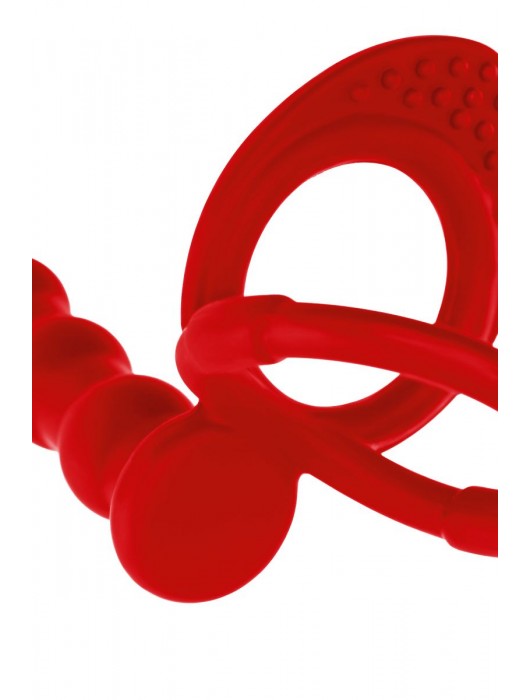 Красная насадка на пенис для двойного проникновения - 19,5 см. - ToyFa - купить с доставкой в Нижневартовске