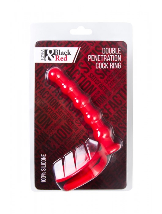 Красная насадка на пенис для двойного проникновения - 19,5 см. - ToyFa - купить с доставкой в Нижневартовске