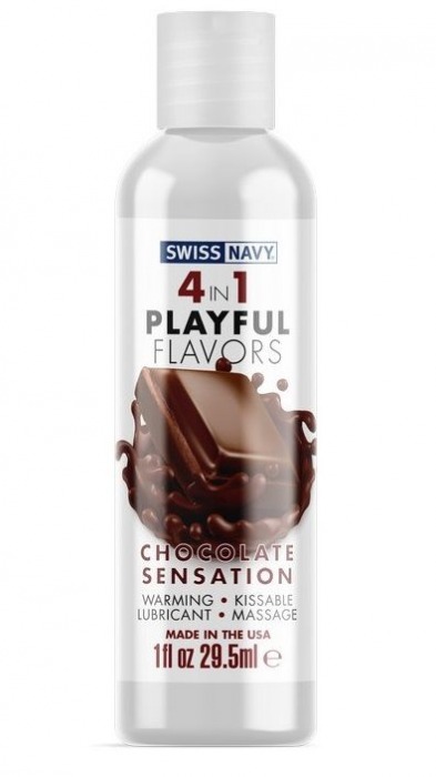 Массажный гель 4-в-1 Chocolate Sensation с ароматом шоколада - 29,5 мл. - Swiss navy - купить с доставкой в Нижневартовске