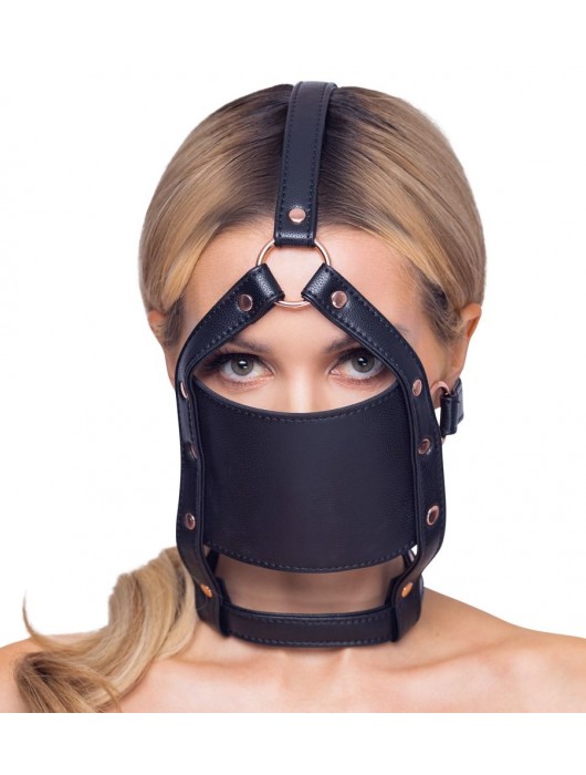 Черный намордник с кляпом-шаром Head Harness With A Gag - Orion - купить с доставкой в Нижневартовске