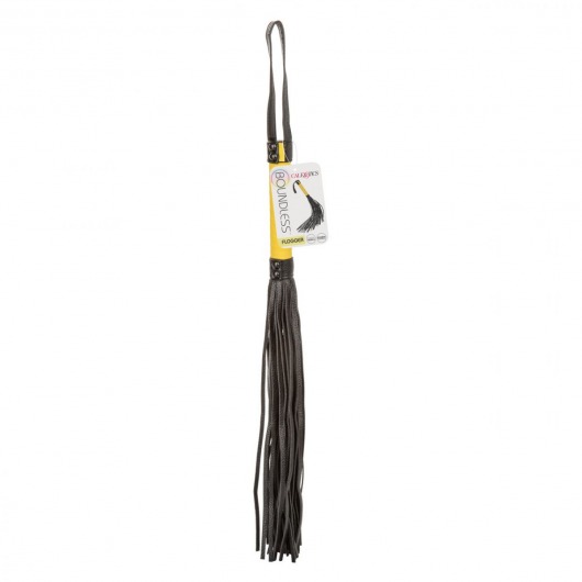 Черная плеть с желтой рукоятью Boundless Flogger - 69,25 см. - California Exotic Novelties - купить с доставкой в Нижневартовске