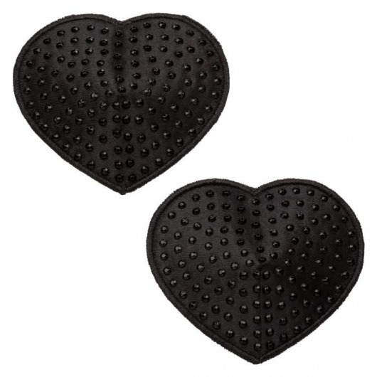 Черные пэстисы в форме сердечек Heart Pasties - California Exotic Novelties - купить с доставкой в Нижневартовске