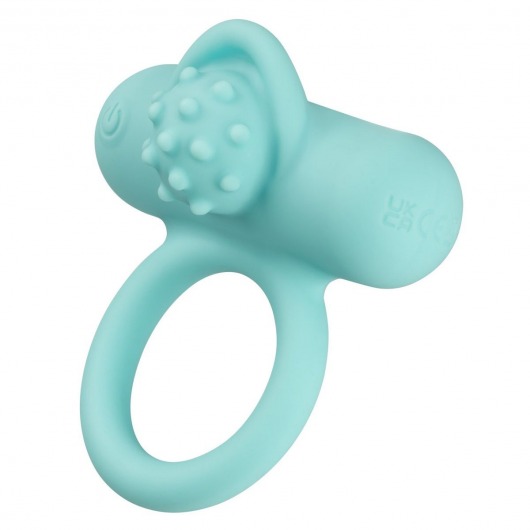 Аквамариновое эрекционное виброкольцо Silicone Rechargeable Nubby Lover’s Delight - California Exotic Novelties - в Нижневартовске купить с доставкой