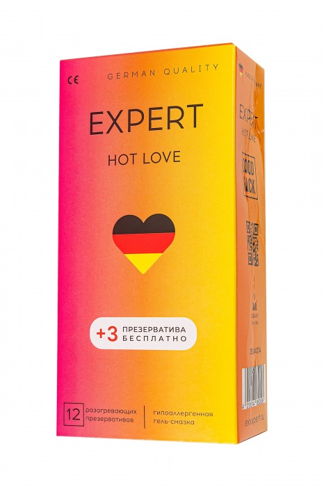 Презервативы EXPERT Hot Love с разогревающим эффектом - 12 шт.(+3 в подарок) - Expert - купить с доставкой в Нижневартовске