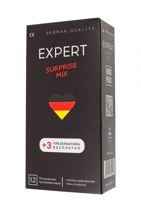 Презервативы EXPERT Surprise Mix - 12 шт.(+3 в подарок) - Expert - купить с доставкой в Нижневартовске