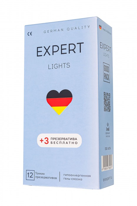 Ультратонкие презервативы EXPERT Lights - 12 шт.(+3 в подарок) - Expert - купить с доставкой в Нижневартовске