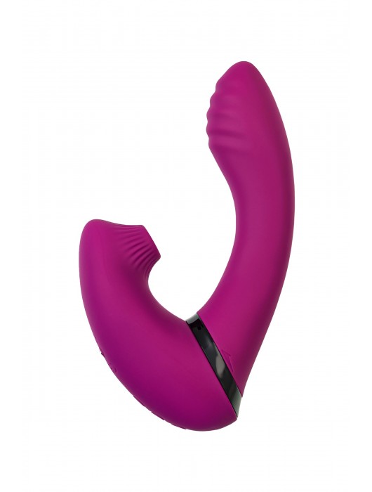 Фиолетовый поворотный вибратор c вакуумной стимуляцией Spinser - 23 см. - JOS