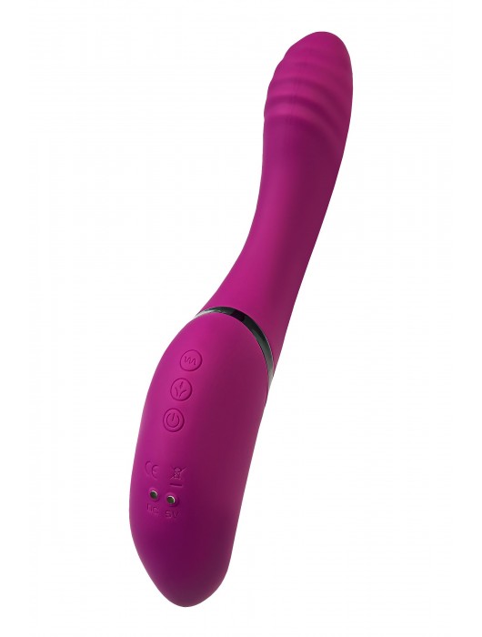 Фиолетовый поворотный вибратор c вакуумной стимуляцией Spinser - 23 см. - JOS