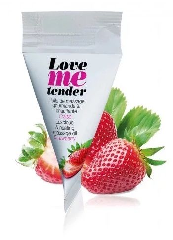 Съедобное согревающее массажное масло Love Me Tender Strawberry с ароматом клубники - 10 мл. - Love to Love - купить с доставкой в Нижневартовске