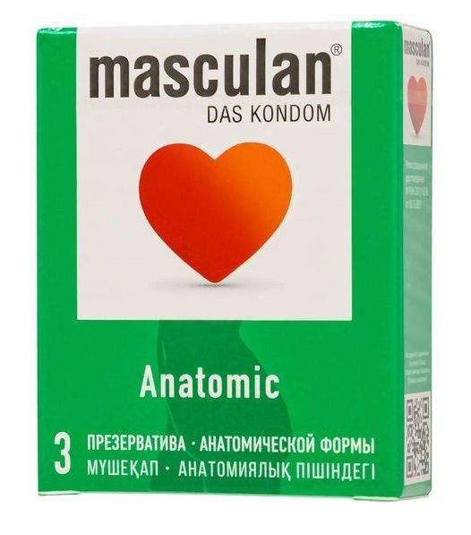 Презервативы анатомической формы Masculan Anatomic - 3 шт. - Masculan - купить с доставкой в Нижневартовске