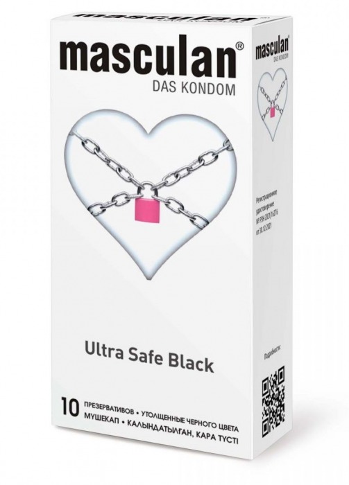 Ультрапрочные презервативы Masculan Ultra Safe Black - 10 шт. - Masculan - купить с доставкой в Нижневартовске