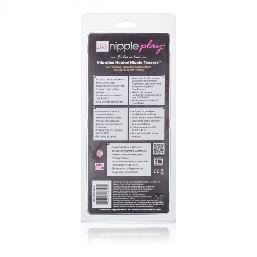 Розовые зажимы на соски с нагревательным эффектом с вибрацией Heated Nipple Teasers - California Exotic Novelties