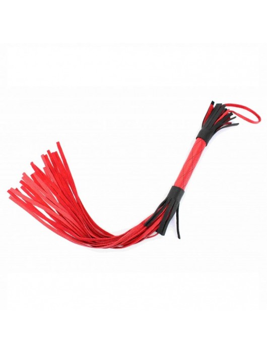 Красно-черная плетка из натуральной кожи - 51 см. - БДСМ Арсенал - купить с доставкой в Нижневартовске