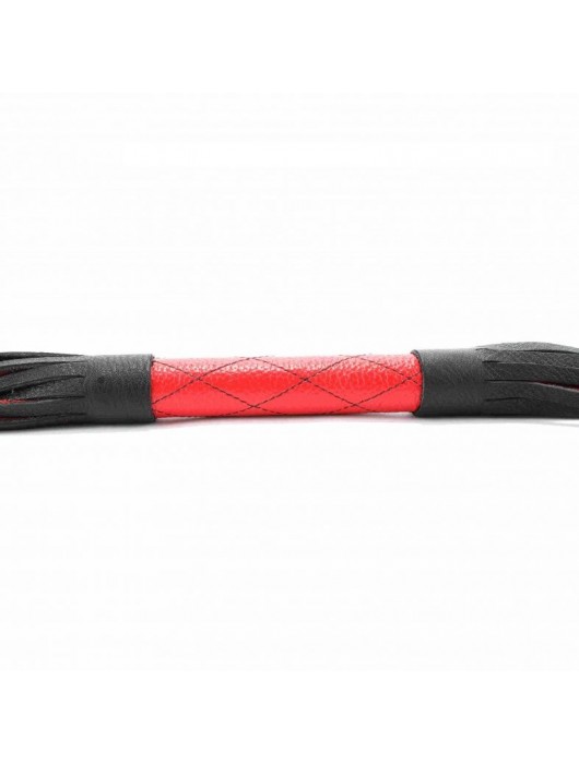 Красно-черная плетка из натуральной кожи - 51 см. - БДСМ Арсенал - купить с доставкой в Нижневартовске