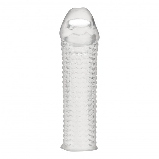 Текстурированная насадка на пенис Clear Textured Penis Enhancing Sleeve Extension - 16,5 см. - BlueLine - в Нижневартовске купить с доставкой