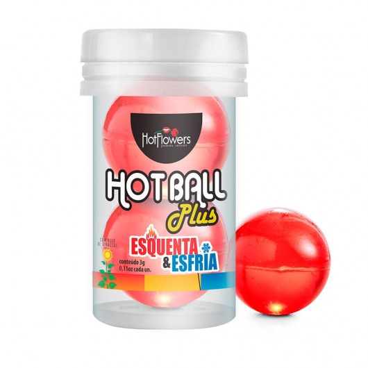 Лубрикант на масляной основе Hot Ball Plus с охлаждающе-разогревающим эффектом (2 шарика по 3 гр.) - HotFlowers - купить с доставкой в Нижневартовске