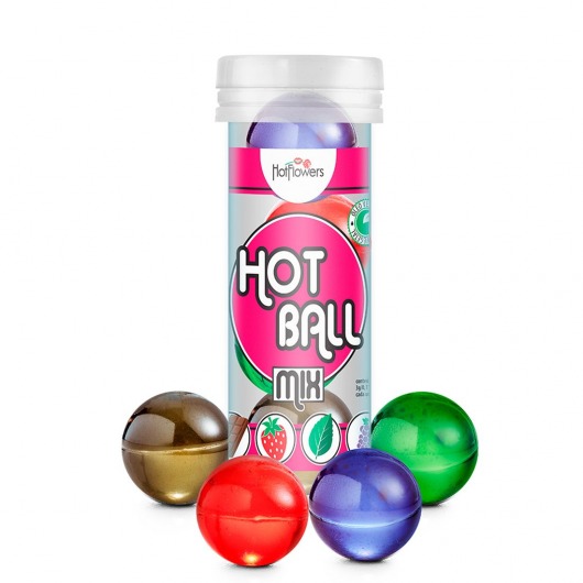 Ароматизированный лубрикант Hot Ball Mix на масляной основе (4 шарика по 3 гр.) - HotFlowers - купить с доставкой в Нижневартовске