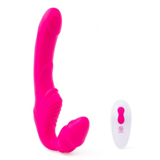 Розовый безремневой страпон на радиоуправлении Strapless Together - 22 см. - Together Toy - купить с доставкой в Нижневартовске